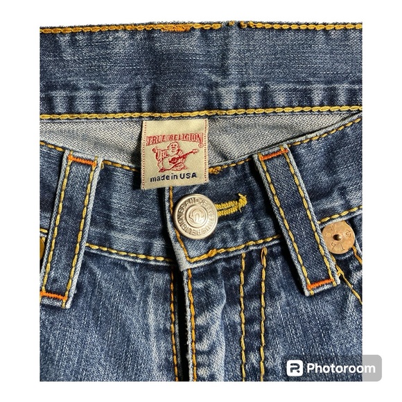 Men’s Y2K True Religion Rainbow Joey Big T Flared Jeans - Picture 7 of 9